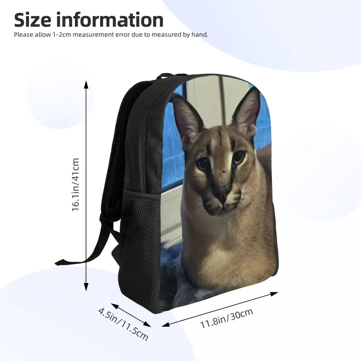 Big Floppa Funny Meme Travel Backpack Men Women School Laptop Bookbag Caracal Cat College Student Daypack Bags