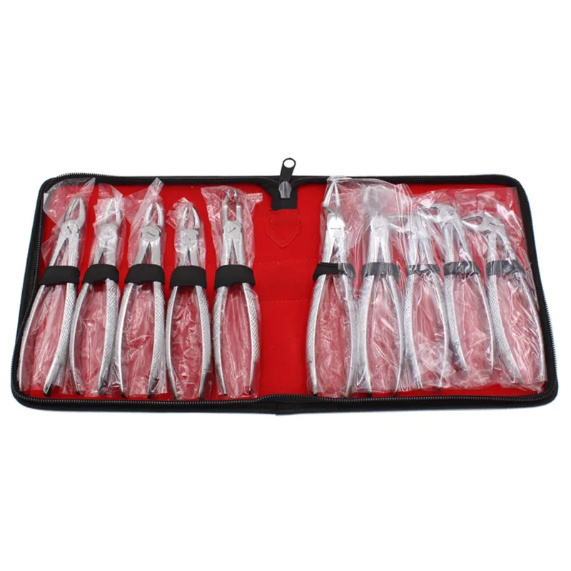 VV Dental Zahn Extraktion Forcep Kit Erwachsene 10 stücke Chirurgische Zähne Extraktion Forcep Rutschfeste Griff Design Zahnmedizin Werkzeug – Detail 6