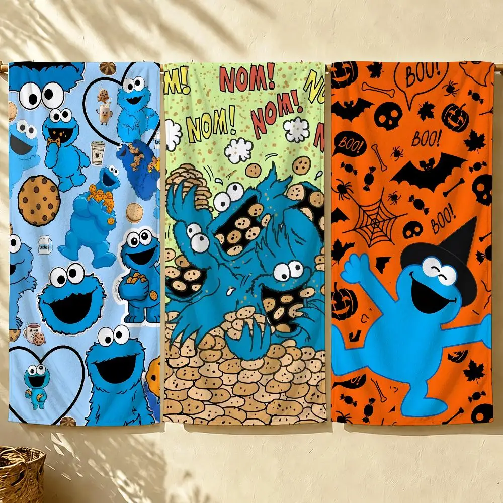 Cartoon C-Cookie M-Monster Towel Beach Towel Quick Dry Absorbent Bath Towel For Swimming Gym Camping Outdoor Sunbathing