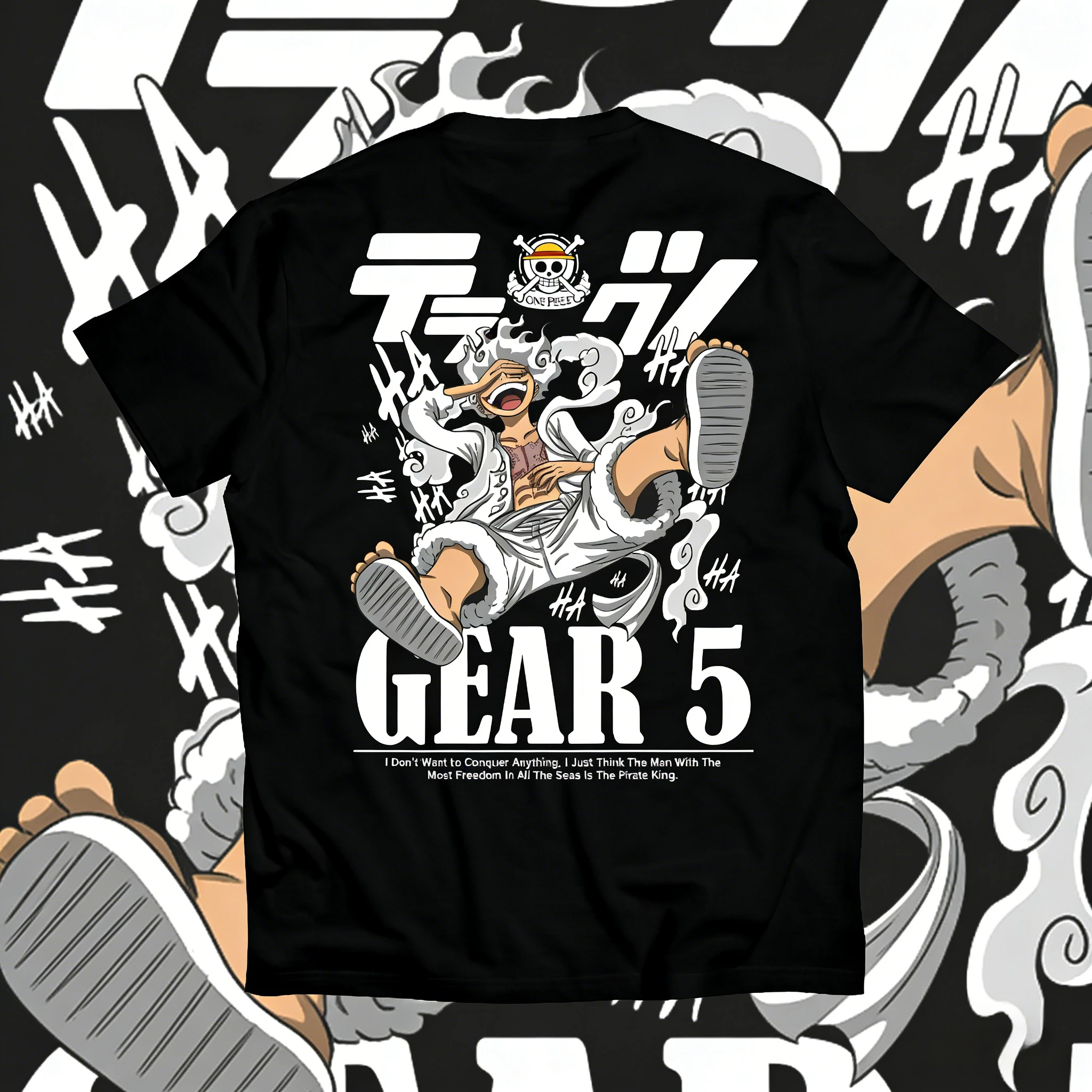 

Summer 2026 Luffy One Piece "Fifth Grade Sun God Nikka" Trend Theme 100% Cotton Print Loose T-shirt Adult Parent-child Top Y2k