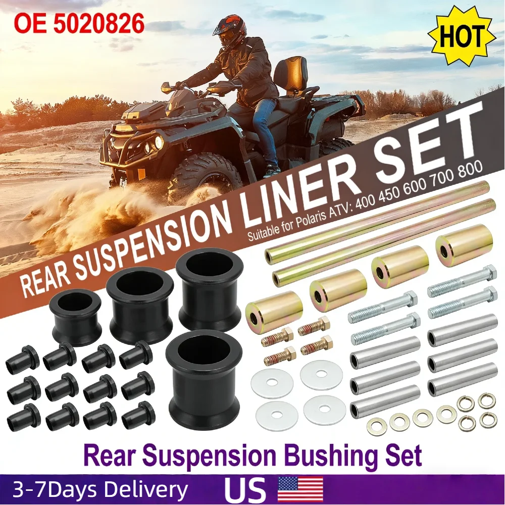 

Rear Left & Right A-Arm Bushing Shafts Kit OE5020826 Upper Mounts Polyurethane Alloy Steel for Polaris Sportsman 400-700