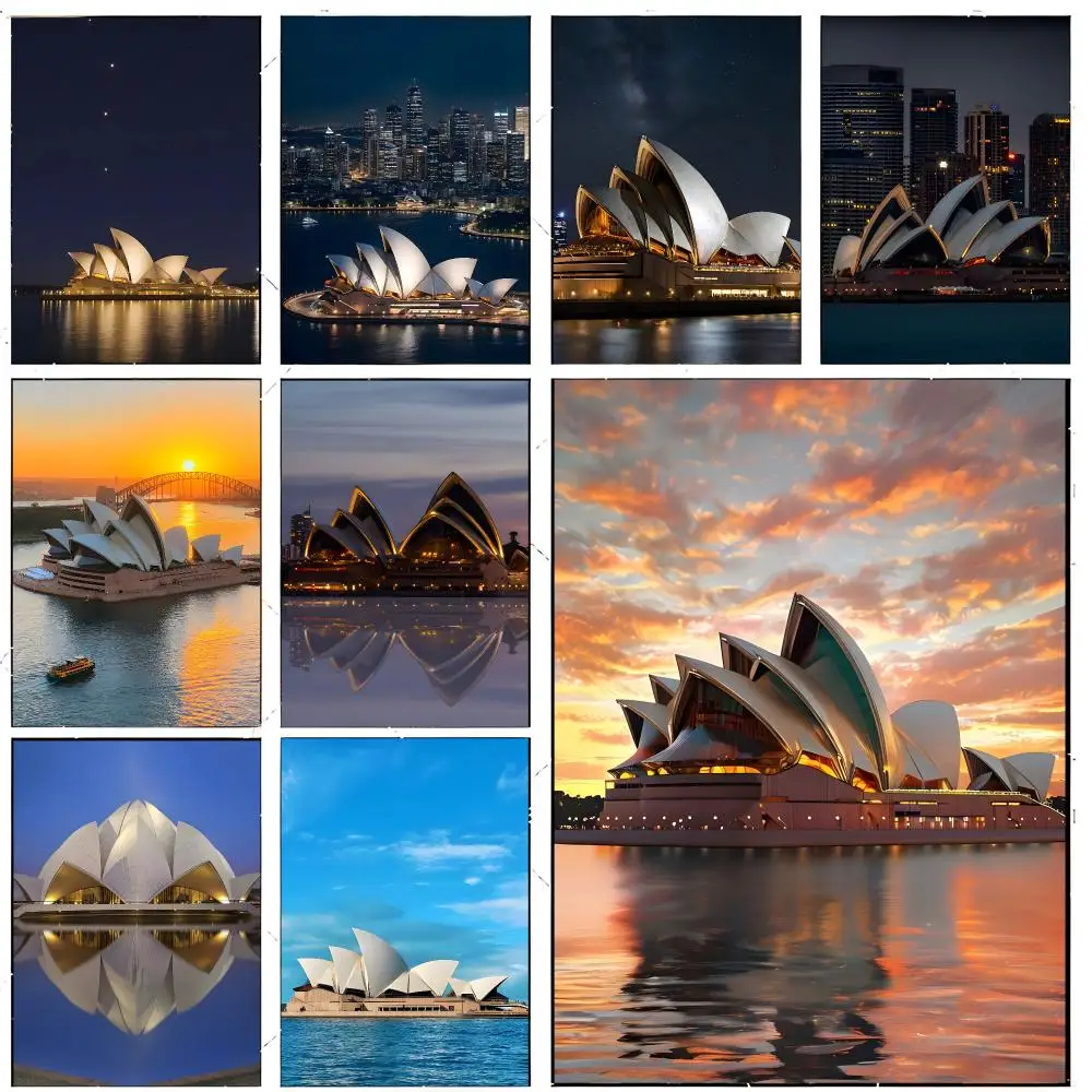 Iconic Landmark Sydney Opera House Poster Premium Decor Art & Gift for Household Lounge Home Ornaments