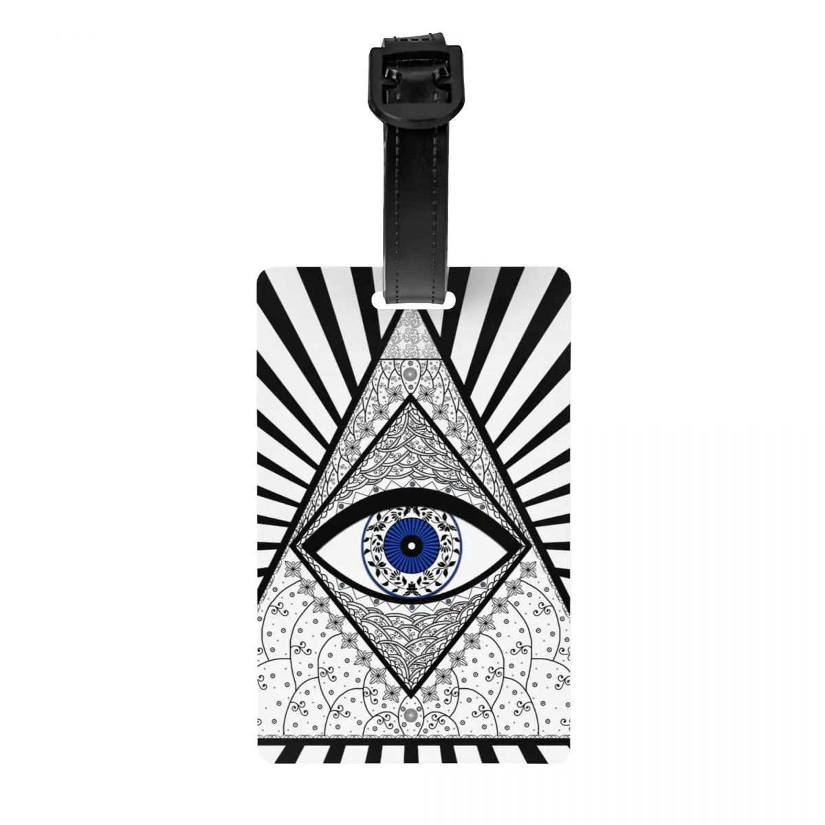 

Пользовательские Evil Eye Good Luck Charm Energy Triangle Багажная бирка Пользовательский геометрический амулет Nazar Багажные бирки Конфиденциальная крышка ID Label