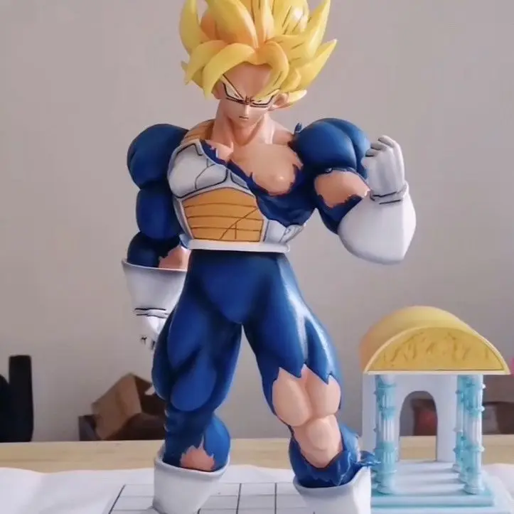 33cm Dragon Ball Muscle Goku Mental Time House Anime Figure Model Statue Boys Collection Desktop Decoration Ornament Toys Gifts