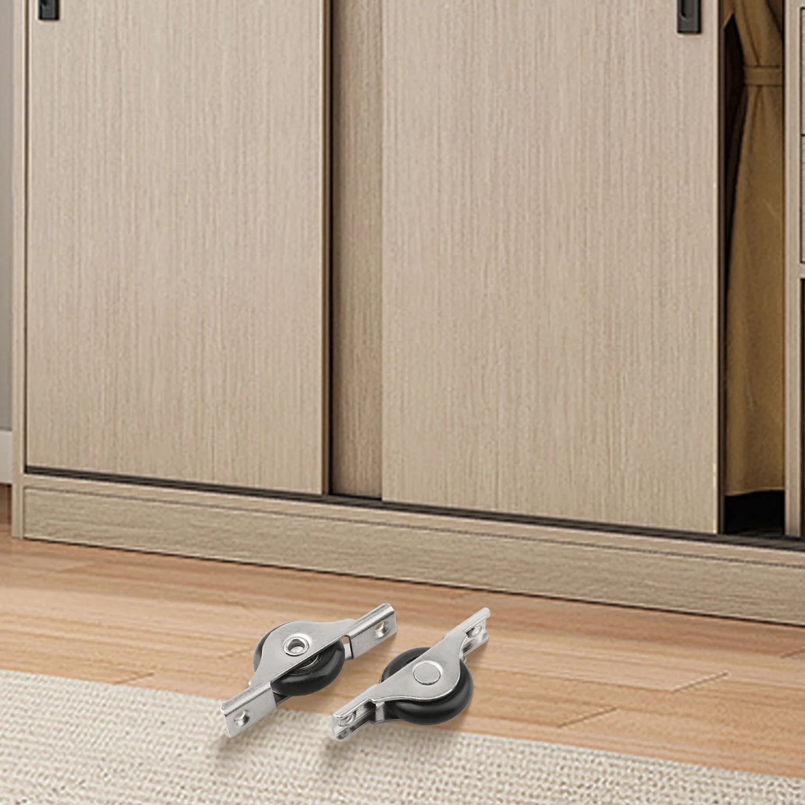 6.5x1.3cm Cabinet Door Rollers Wardrobe Rollers Worn-out Replacement Long-term Use No Deformation Solid Material