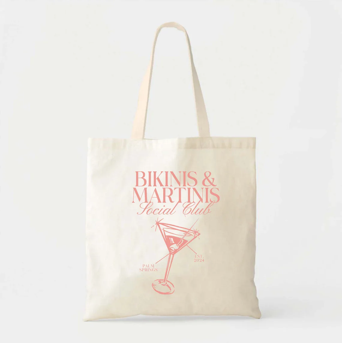 Bikinis And Martinis Tote - Pool Bachelorette - Hangover Kit Bag - Bachelorette Tote - Martini Tote - Martini Bachelorette - Ret