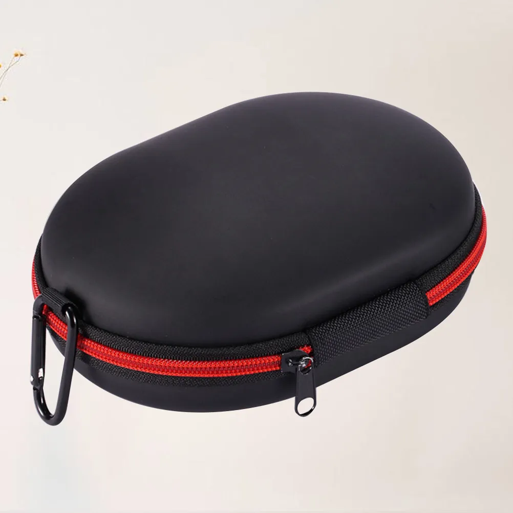 1Pcs Headphone Storage Bag Eva Hard Zipper Case Portable Carrying Case Perfect for Headphone Protection Dustproof Black Red