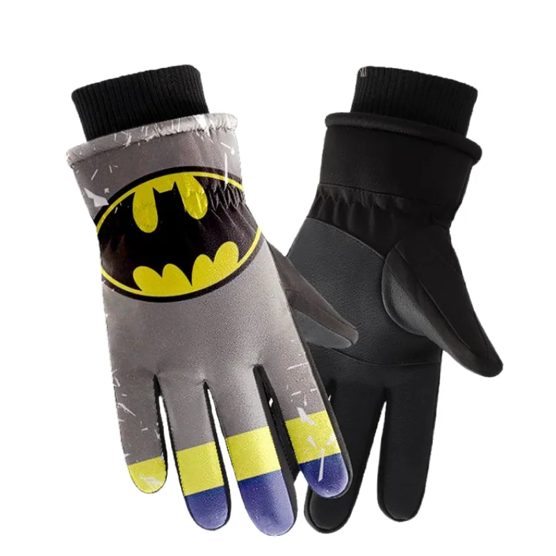 Sarung tangan layar sentuh anti angin hangat untuk musim gugur dan musim dingin, bertema film anime Batman dari Beast Kingdom, hadiah kreatif.