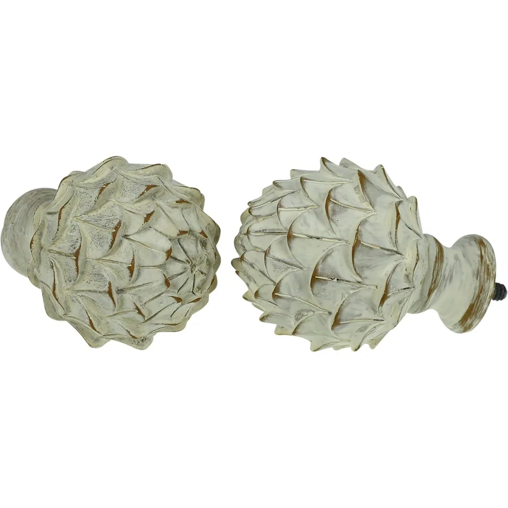 قضيب ستارة نافذة قابل للتعديل بقطر 1 بوصة من ميريفيل، نهائي من الخرشوف، أبيض مقاوم للطقس، من 84 إلى 120 بوصة