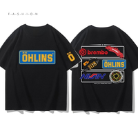 The 2025 Summer Motorcycle Ohlins Hanging Print T-shirt Graphic Sporty, Breathable and Comfortable Streetwear T-shirt At Y2k