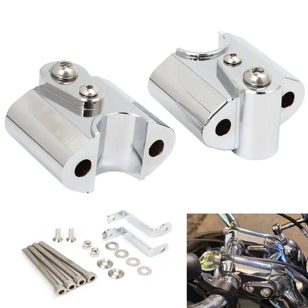 

Motorcycle Handlebar Riser Bar Mount Handle Clamp Mounting Lift Clamp Adapters For BMW R18 2020-2022 2021 Chrome