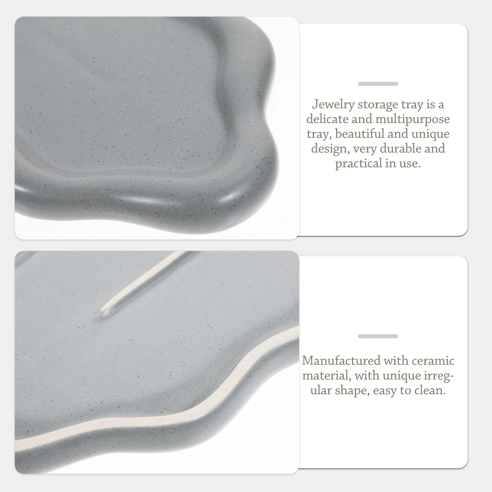 

Ceramic Plate, Ring Earring Dish, Decorative Trinket Tray For Necklace Bracelet Storage, Bathroom Vanity