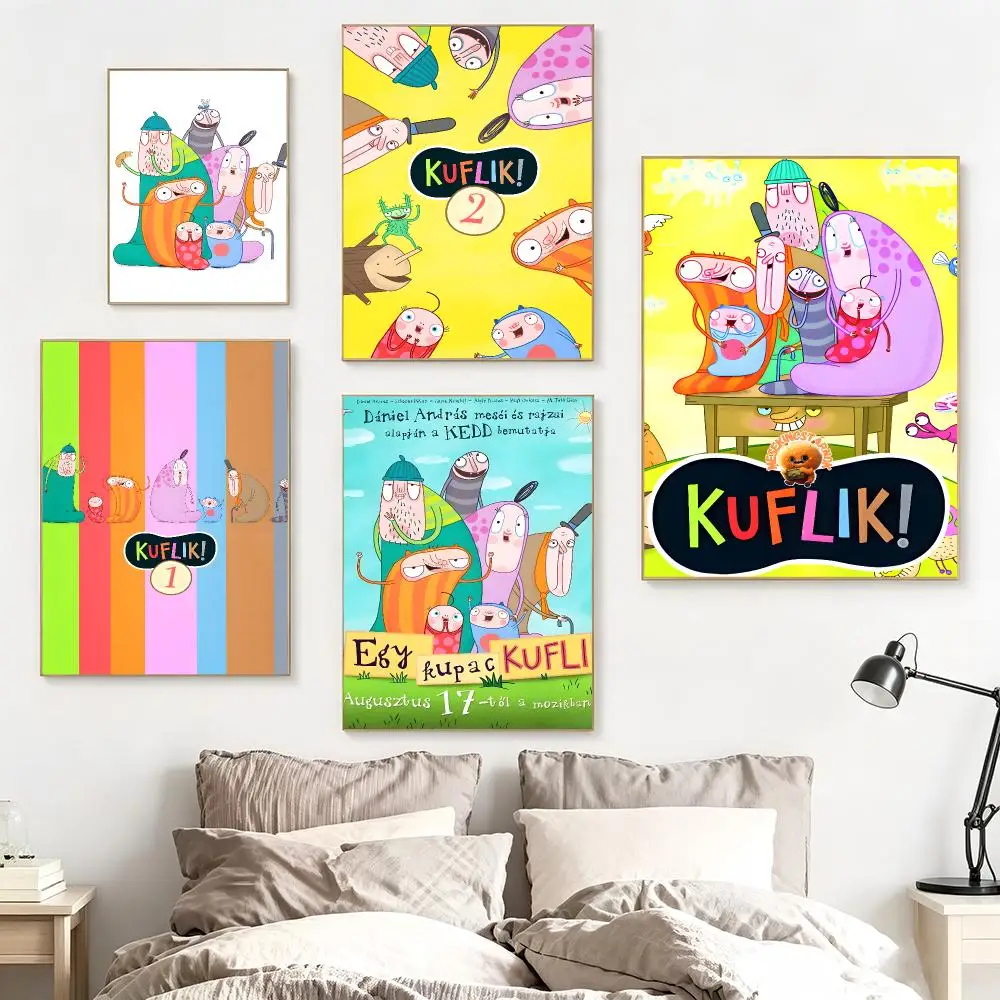 Kids Cartoon K-Kuflik Family Poster impermeable para el hogar sala de estar dormitorio bar decoracion estetica