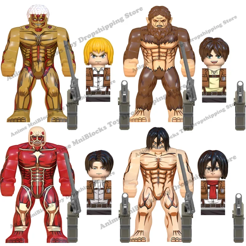 WM Blocks WM6148 WM6165 Anime Bricks Dolls Mini Action Toy Figura Building Blocks Erem Jaeger Armin Levi Mikasa Model Doll