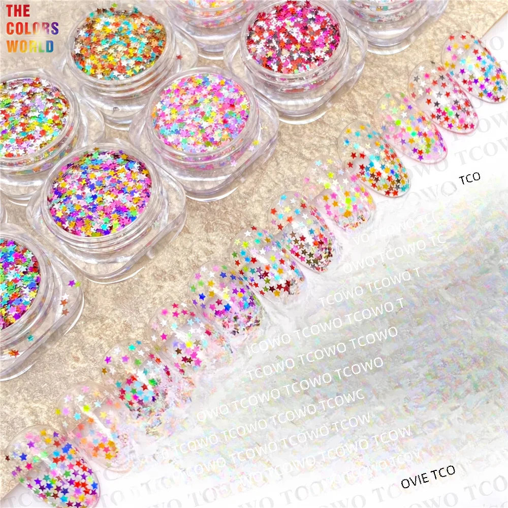 TCT-894 Star Nails Glitter Sequin 1MM Star Glitter Nail Polish For Epoxy Resin Jewelry Making Body Hair Art Fabrics Decoration