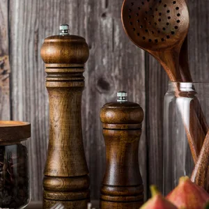 Solid wood salt and pepper grinding, pepper Mill with strong ceramic adjustable, kitchen cooking tools, 5 10 Main Sales Paste Paste - №5