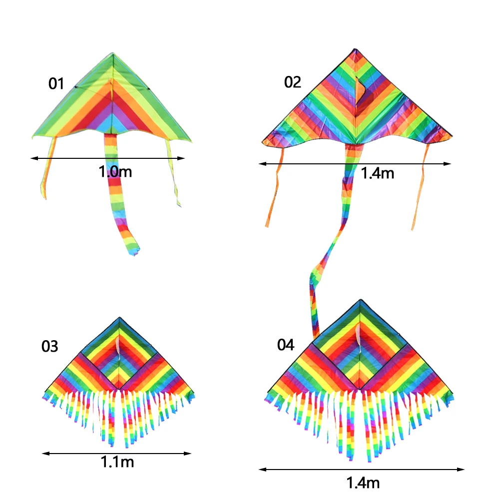 Colorido arco-íris kite cauda longa náilon ao ar livre pipas voando brinquedos para crianças crianças pipa pai-filho jogo brinquedos presente para o aniversário