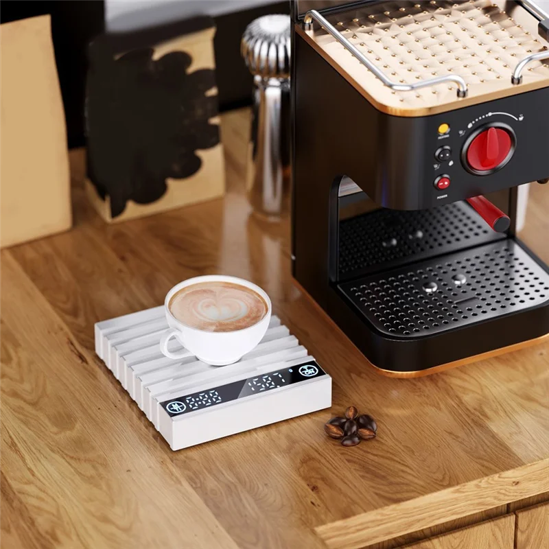 

High-Precision Electronic Coffee Scale Pad LED Display USB Timing Professional Home Coffee Accessories 2Kg/0.1Ga52q