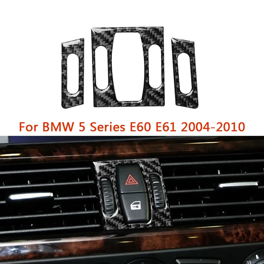 

For BMW 5 Series E60 E61 2004-2010 Interior Accessory Car Carbon Fiber Interior Sticker Central Air Vent Outlet Trims