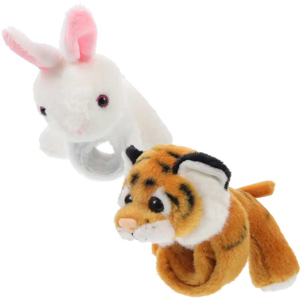

2 Pcs Bracelet Animal Theme Slap Bands Wristband Birthday Party Bags Fillers Snap Bracelets Toy Kid