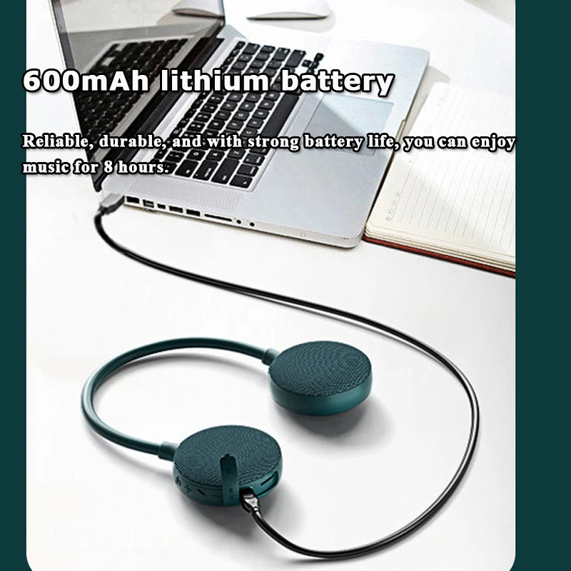 Wearable Bluetooth5.3 Speaker Adjustable Neckband Sports Stereo Soundbar Wireless Handsfree Call MP3 Music Player Support TF