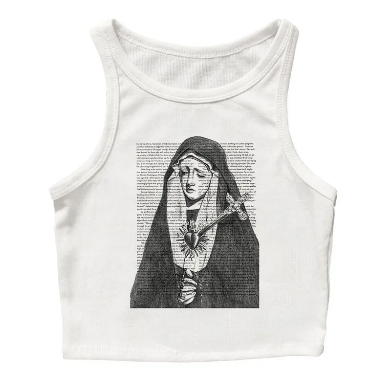 Camiseta de manga corta Grunge con diseño de cómic creativo estampado Grunge estilo americano Vintage para mujer de estilo gótico Y2k Harajuku estética de los años 90