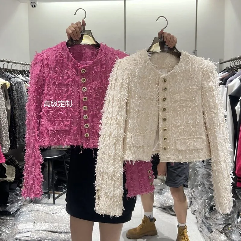 Spring and Autumn New High Sense Fashion Long Sleeve Coat for Women Elegant Fashion Solid Color Single-breasted Short Jacket