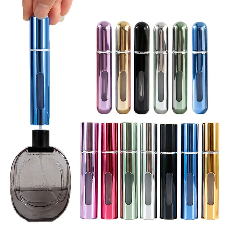 

5ml 10ml Bottom-Filling Pump Perfume Bottle 1/5Pcs Portable Travel Refillable Spray Bottle Mini Empty Cosmetic Empty Containers