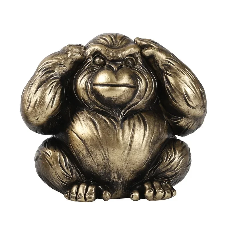 Resin Handcrafted See-No-Evil Hear-No-Evil Speak-No-Evil Monkey Figurines for Creative Decoration in Living Room, Bedroom, Study
