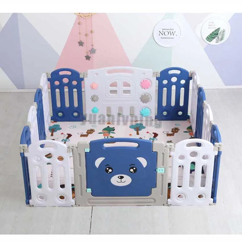 Plástico dobrável Playpen para crianças, Baby Playpen Barrier, atualizado Playpens Park para crianças, 0-6 anos de idade