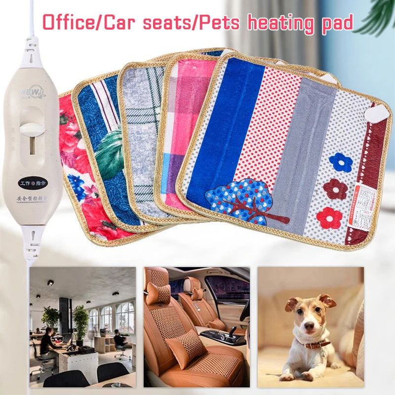 Printed Plush Electric Heating Pad Office/Car Seats/Pets Winter Warmer Heating Mat Bed Blanket Adjustable In Three Gears