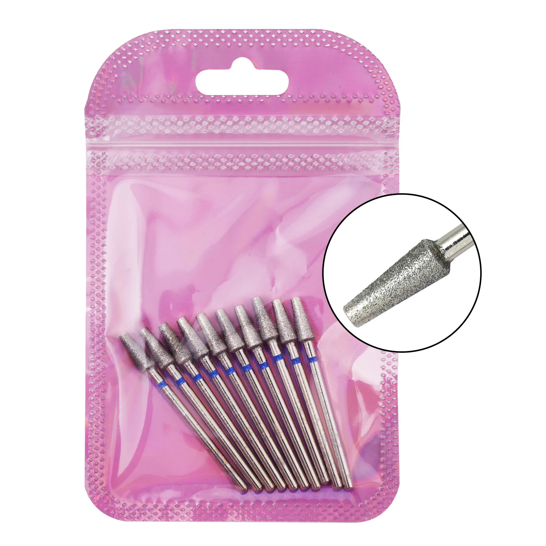 10 個テーパーダイヤモンドキューティクルビットネイルドリルビットマニキュアドリル爪マニキュアフライスカッターアクセサリーツール