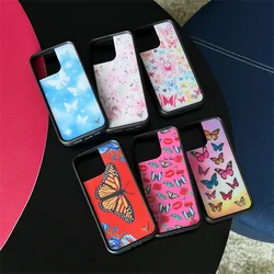 Wildflower 3D Cute Cartoon Pink Butterfly Phone Case for iPhone 16 15 14 13 12 Pro Max Plus WF Colors Shockproof Cover Funda
