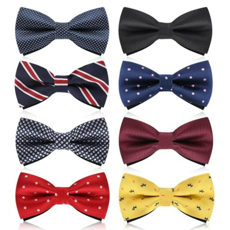 

Men's Bow Tie, 8 Packs Pre-Tied Bow Tie, Ajustale Formal Tuxeo owtie for Men Weing Gift