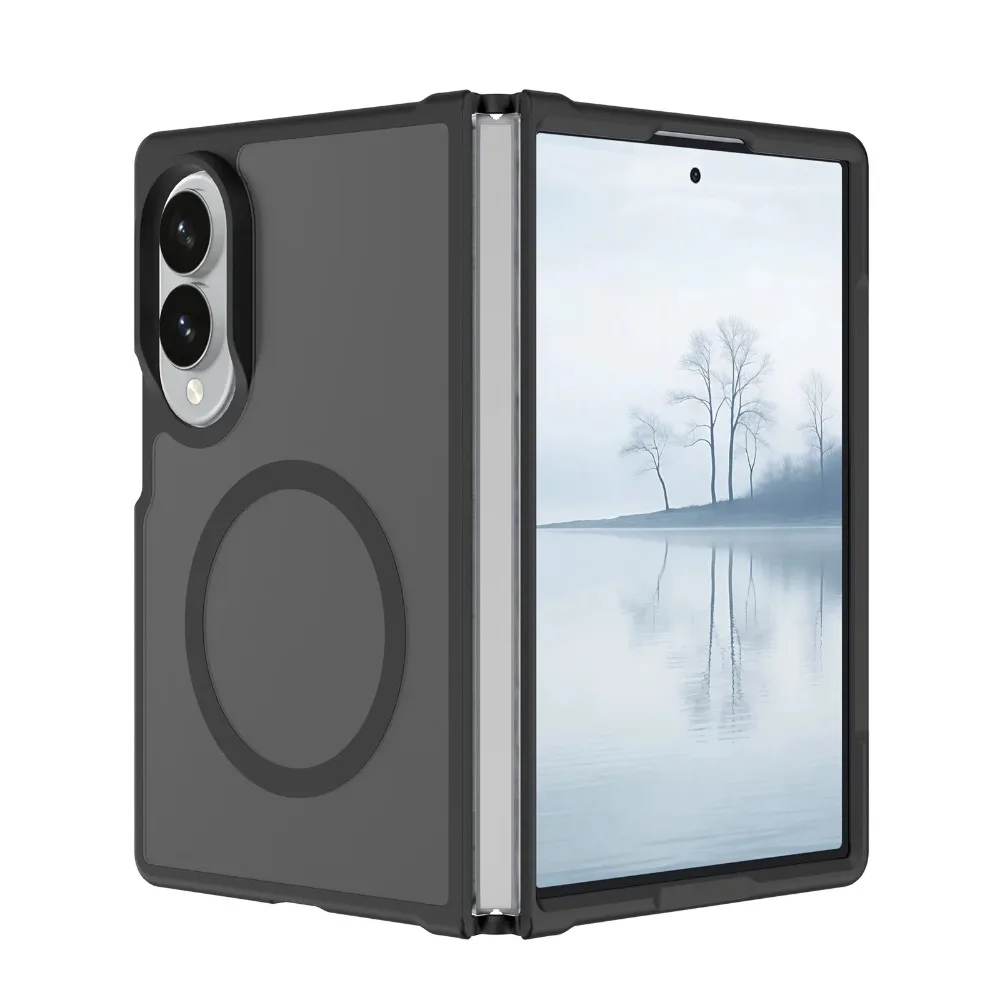 Luxury Matte Magnetic Charge Phone Case For Samsung Galaxy Z Fold 8 For Magsafe Skin Feel Shockproof Fold Cover Funda