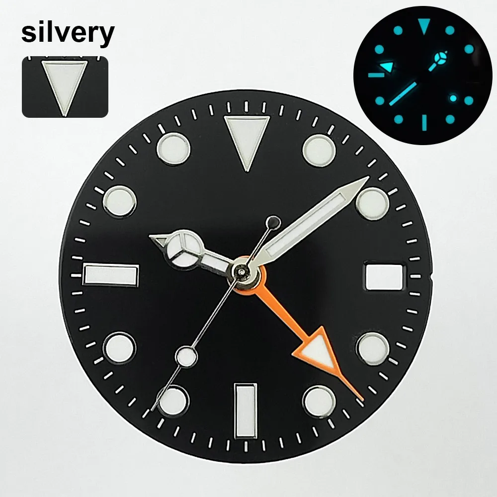 39,5-mm-GMT-Gehäuse, geeignet für das NH34-Uhrwerk, mit Saphirglas, Uhrenarmband, Zifferblatt, Zeiger, Uhrenteile und Zubehör. – Detail 5
