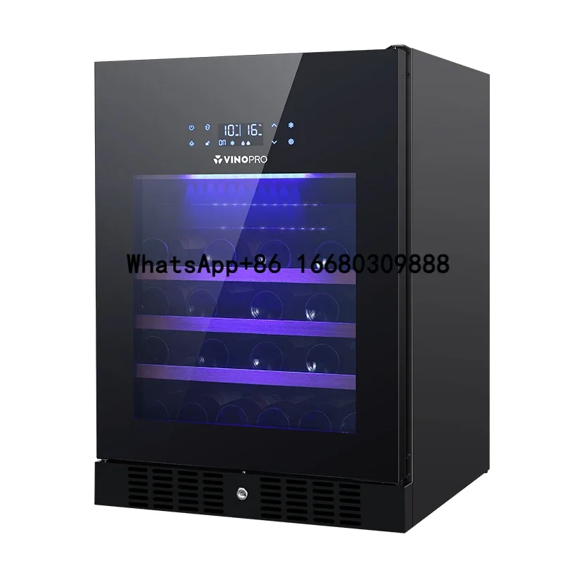 

Vinopro Smart Touch Screen 135L 46 Bottles Wine Fridge Cooler Wood Shelve Built In Wine Cellar Display Cabinet Wine Refrigerator