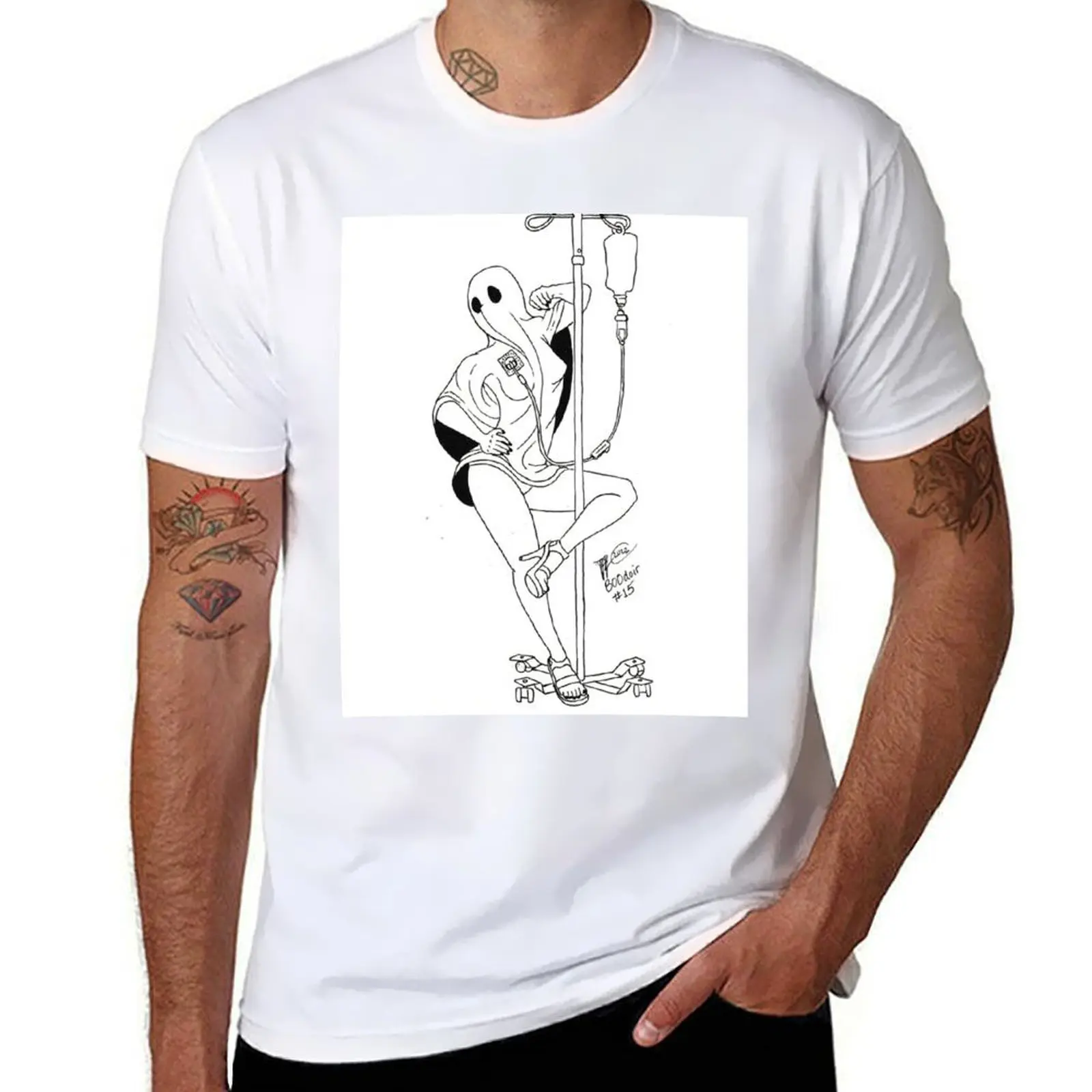 

Ghost pinup with picc line T-Shirt t shirts for man pack white black cotton t-shirt plain for man package T-Shirt