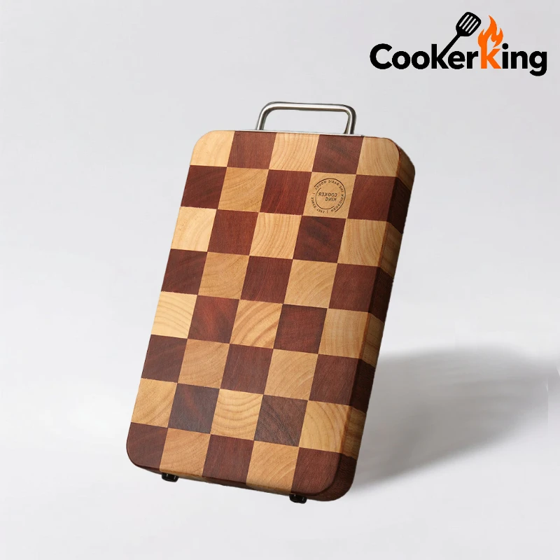 

COOKER KING, 3 размера, квадратная шахматная доска, разделочная доска из черного дерева + резины, износостойкая разделочная доска, разделочная доска, семейный размер