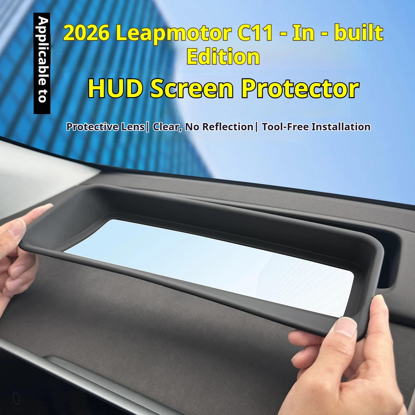 For Leapmotor C11 2026-2027 Curved Inset HUD Protective Cover 8K Ultra HD Non-reflective Dustproof Car Trim