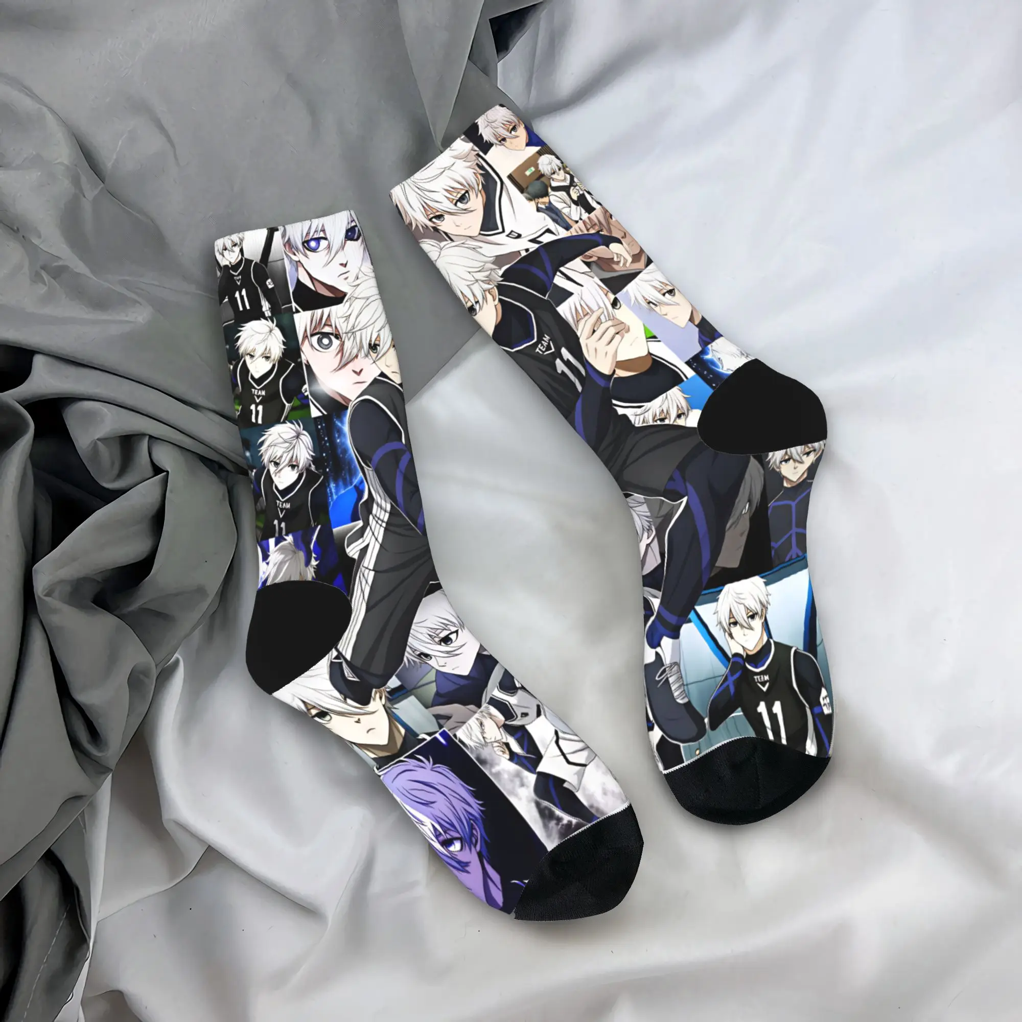 Manga Nagi Seishiro Socks  Funny Stockings Women Men Comfortable Outdoor Sports Socks Autumn Printed Non-Slip Socks