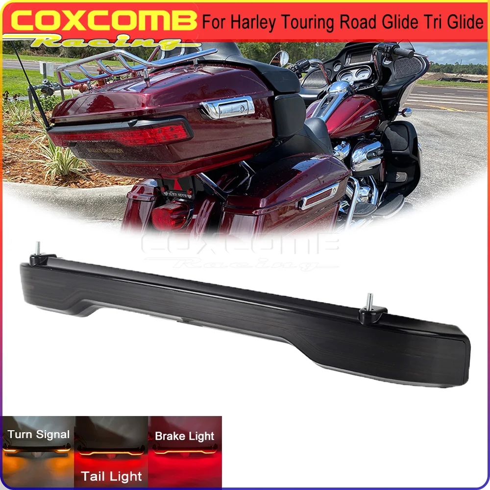 

For Harley Touring Road Glide Tri Glide Ultra Motorcycle Pack Trunk Light LED Rear Stop Blinker Amber Turn Signal Lamp Taillight