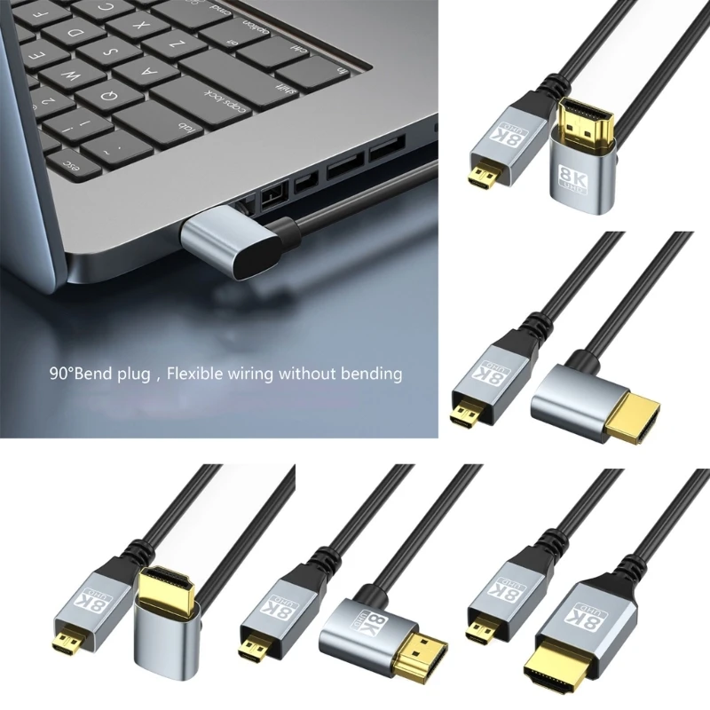 

1pc 6x2.3mm Video to 10.5x2.5mm Cable Fast Speed for 1080p 8K60hz Video Cord Bidirectional Transmission with Gold Contacts