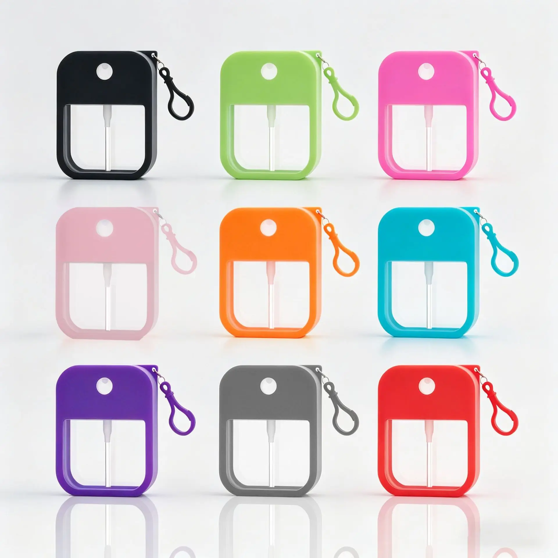 plastic keychain bottle 38ml Spray Small Sanitizing Spray Scented Vegan Hand Sanitizer with Keychain Perfume Alcohol Water Spra
