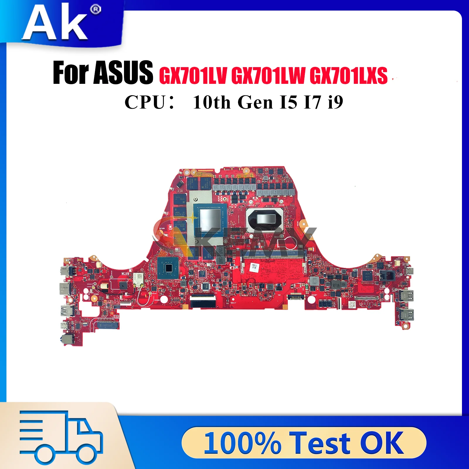 

GX701LXS Laptop Motherboard For ASUS ROG Zephyrus S GX701LXS GX701LV GX701L GX701LU GX701LW Mainboard With I5 I7 i9 CPU tests OK