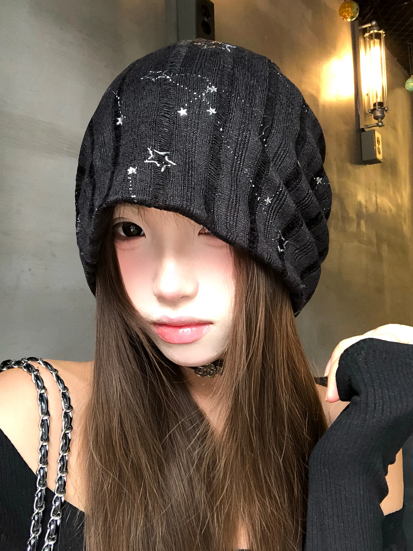 Retro Korean Star Connection Poncho Hat Women's Face Slimming Casual Versatile Atmosphere Feeling Overhead Capsule Hat
