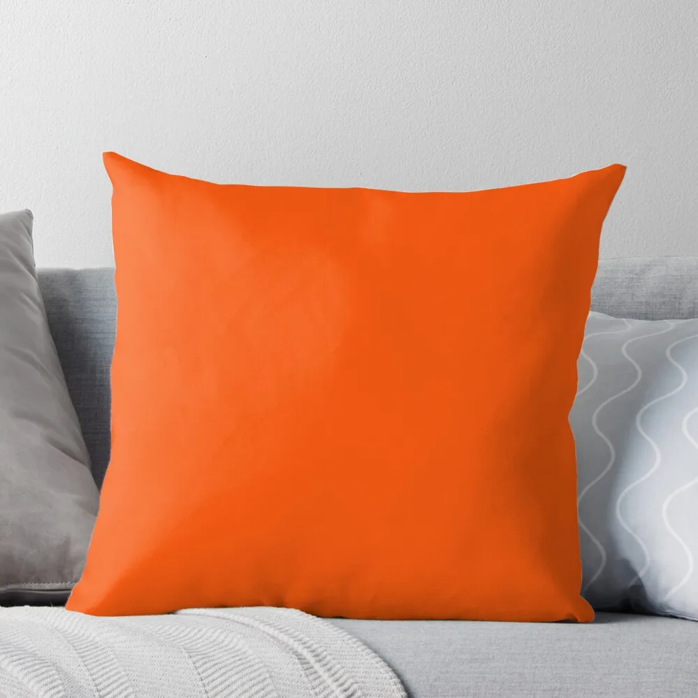 

SOLID PLAIN INTERNATIONAL ORANGE -OVER 100 SHADES OF ORANGE ON OZCUSHIONS Throw Pillow Pillow Case Pillows Aesthetic