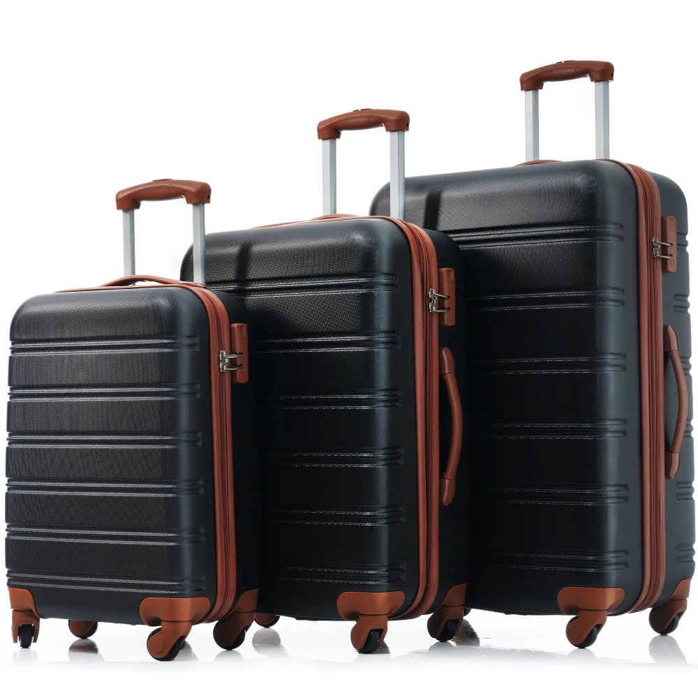 Hard Shell Suitcase Set Wheeled Travel Case, Hand Luggage 4 Wheels, M-L-XL Set, ABS Material Rolling Luggage