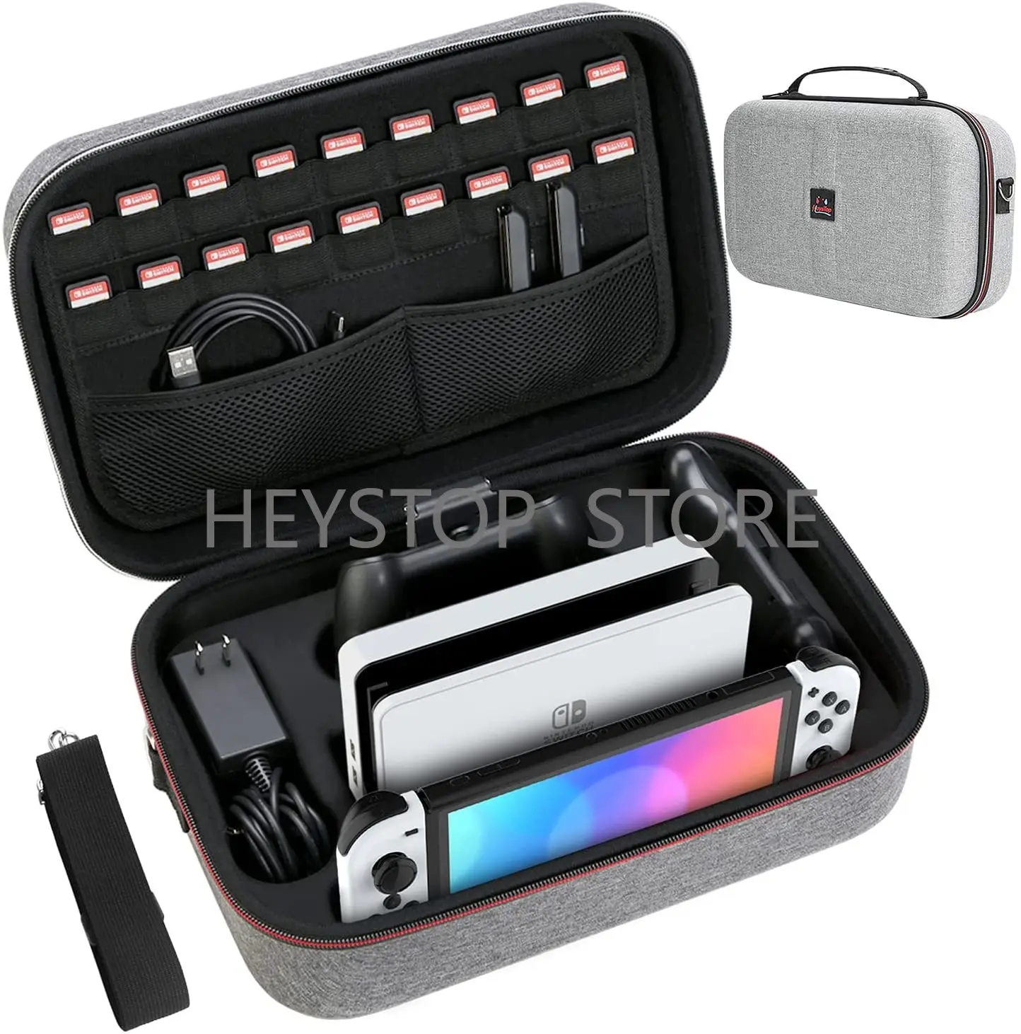 HEYSTOP Carrying Storage Case Compatible with Nintendo Switch/Switch OLED Model, Switch Case with Protective Travel Carrying Bag