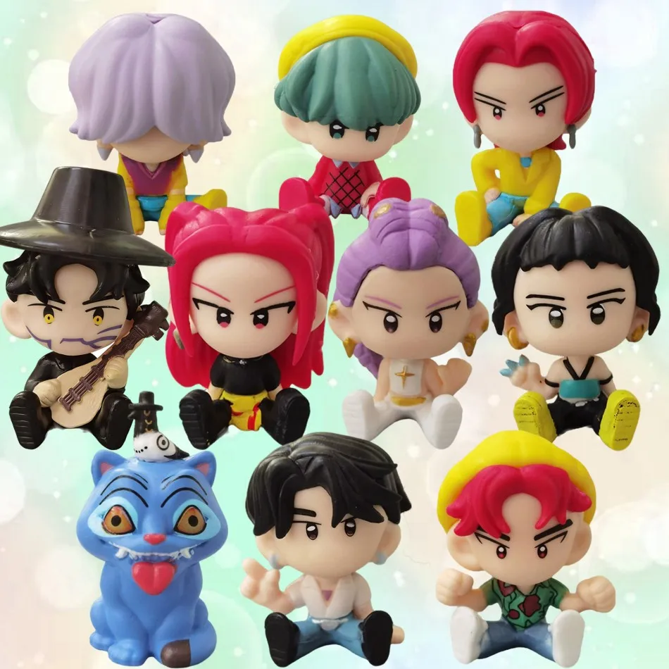 10 pezzi Q ver. KPop Demon Hunters Superstar Rumi Mira Zoe Acrilico PVC Action Figure Toy Anime Figurine Doll For Fans Brithday Gift